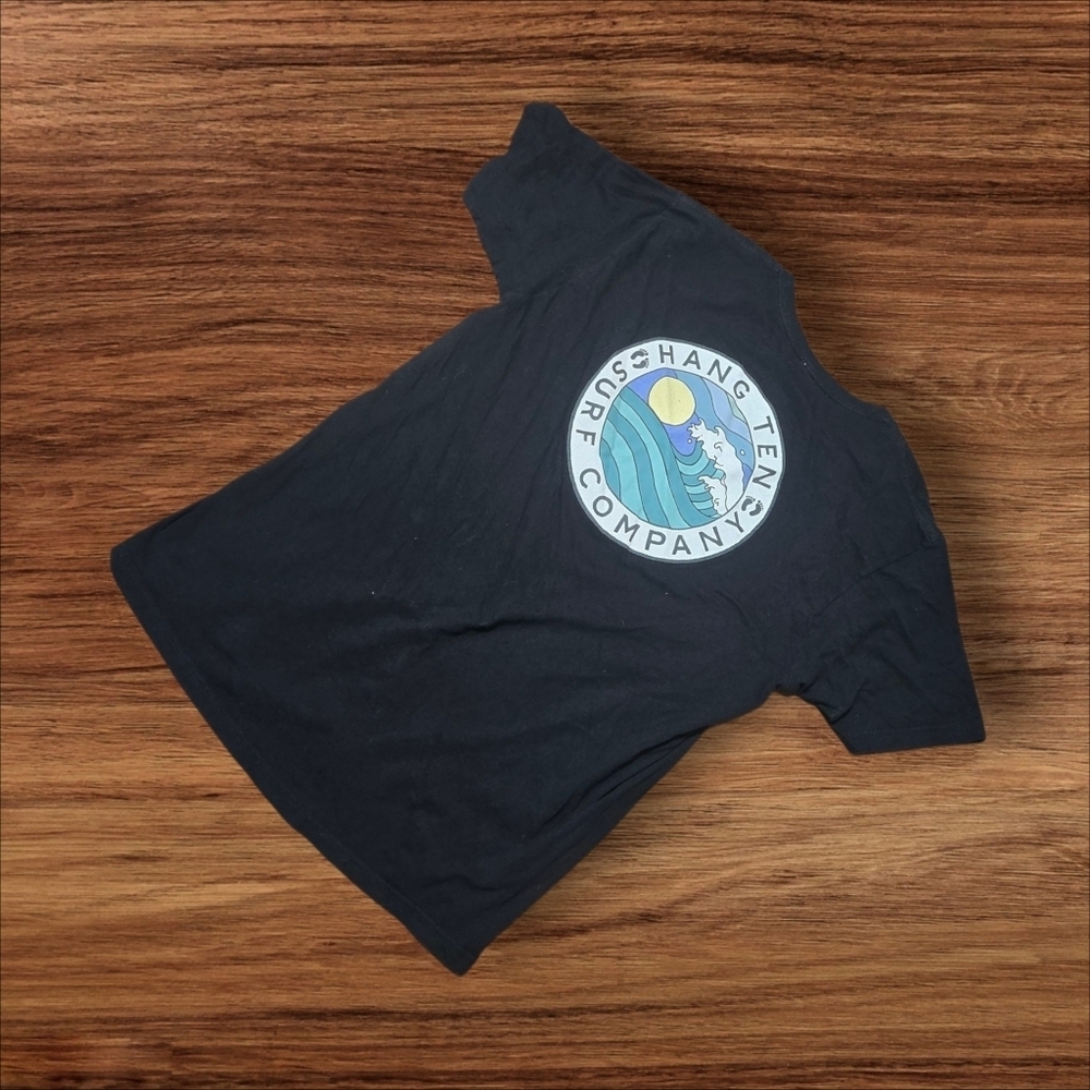 Hang Ten Surf Black Graphic Logo Tee Shirt